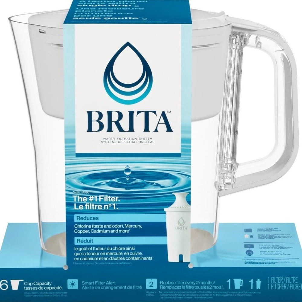 Brita Denali Water Pitcher + 2 NEW Filters